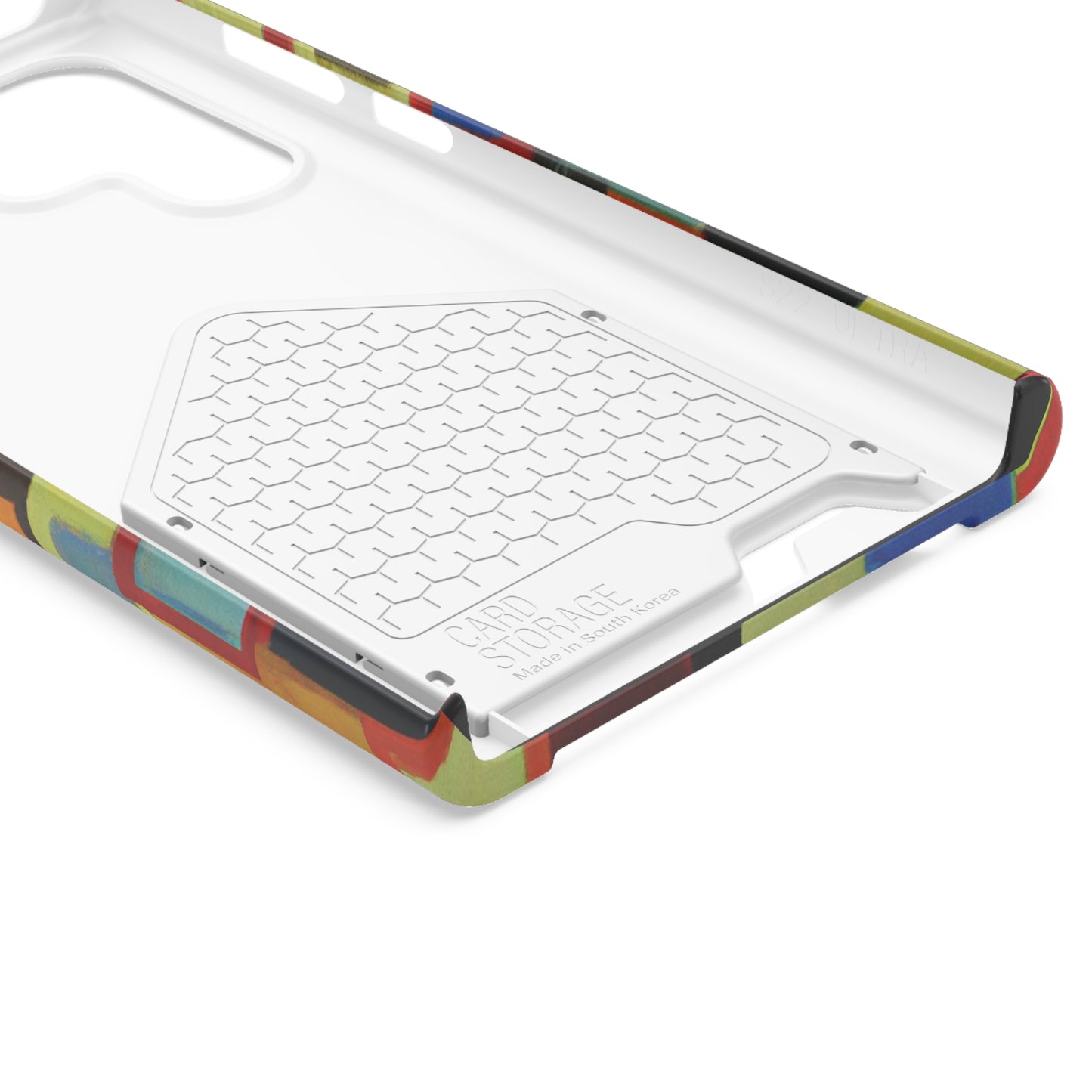 iPhone 13 and Samsung S21, S22 Cases with Card Holder Ft. Abstract Squares