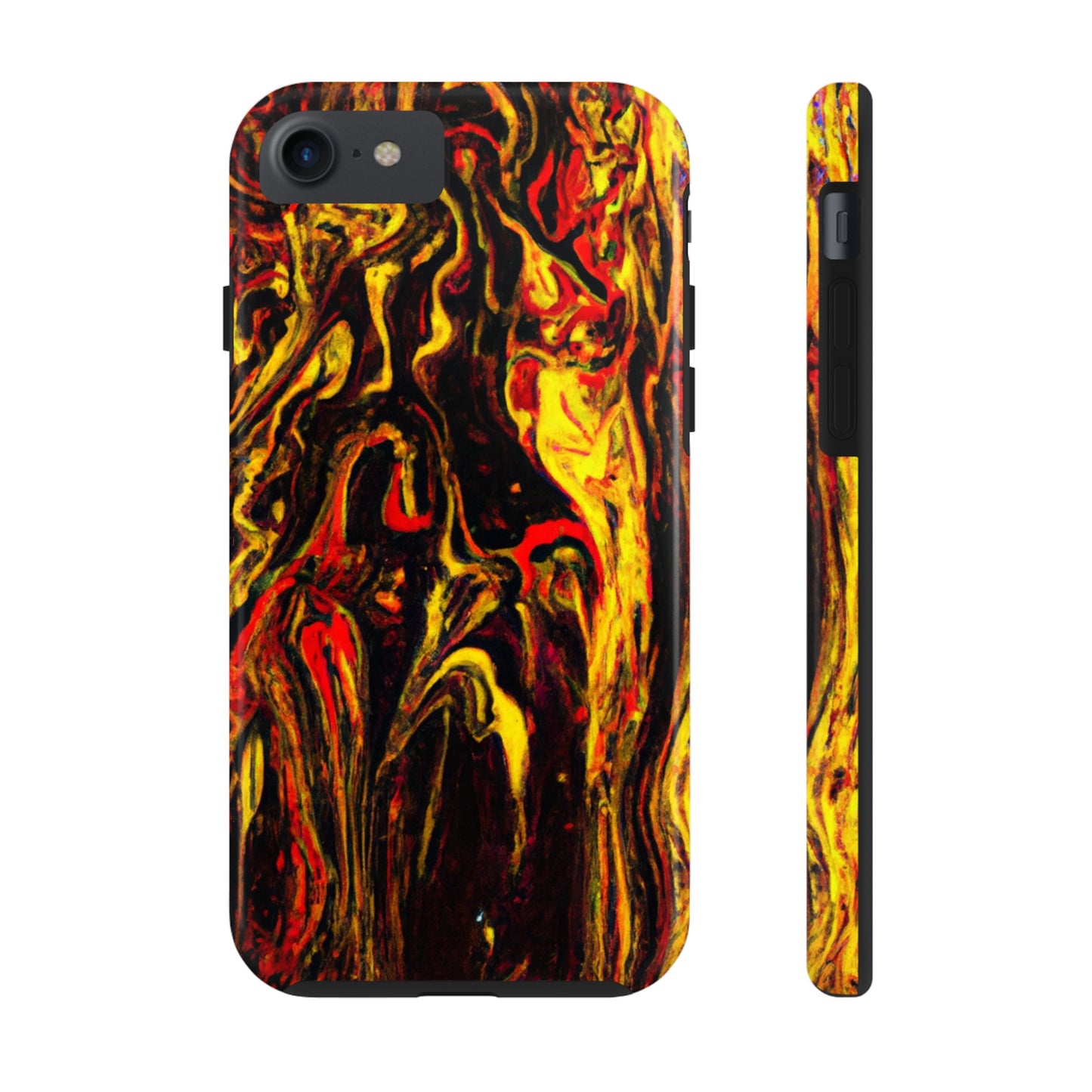 Tough Apple iPhone Case Ft. Abstract Black and Yellow