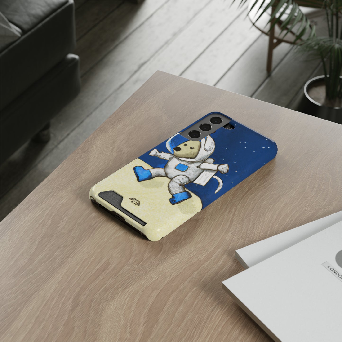 iPhone 13 and Samsung S21, S22 Cases with Card Holder Ft. Moon Doge