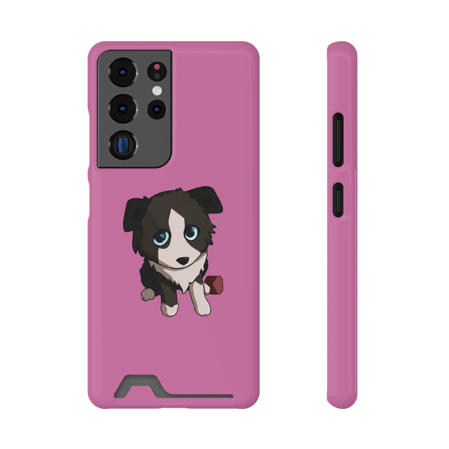 iPhone 13 and Samsung S21, S22 Cases with Card Holder Ft. Cute Pup