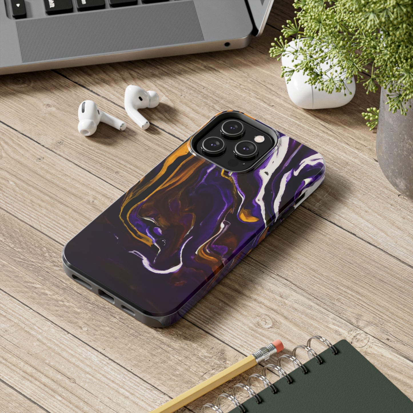 Tough Case-Mate iPhone Case Ft. Purple Tiger Stripes