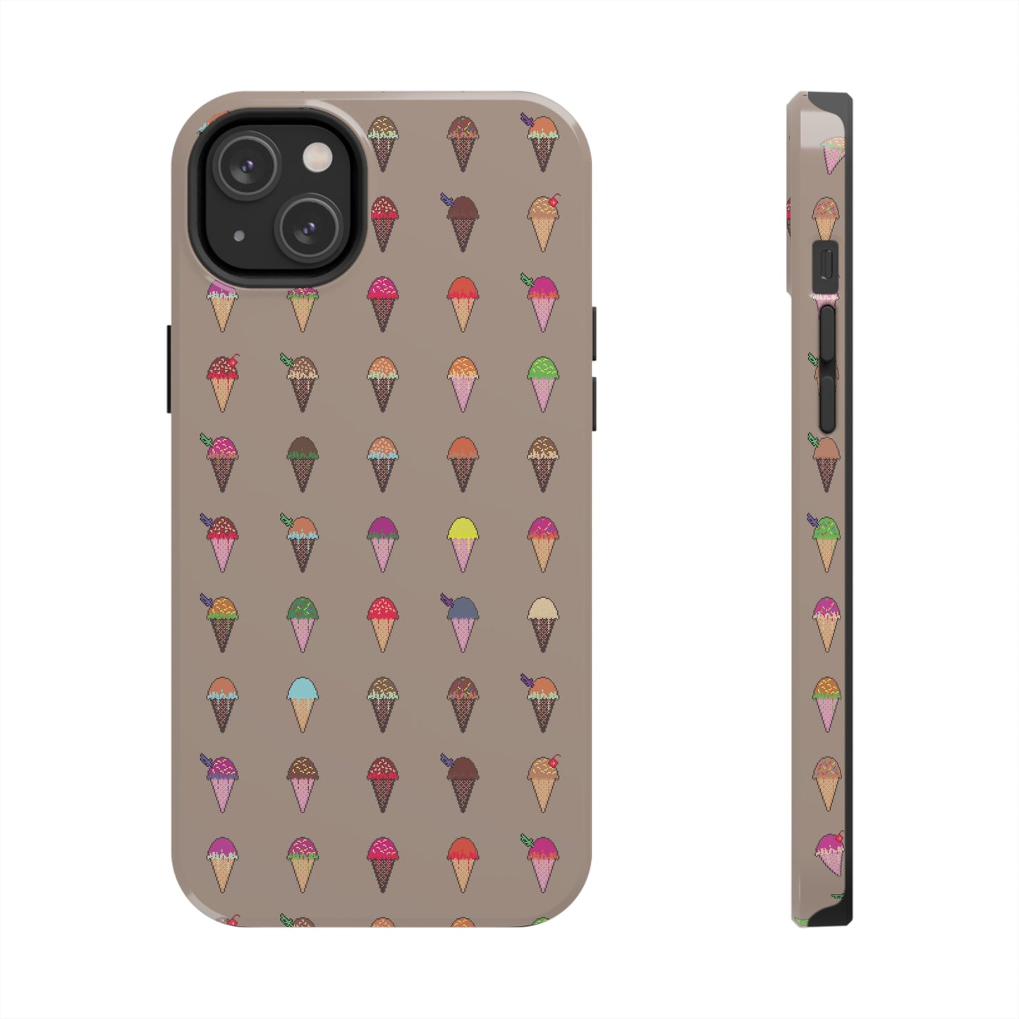 Tough Apple iPhone Case Ft. Pixel Ice Cream Cones