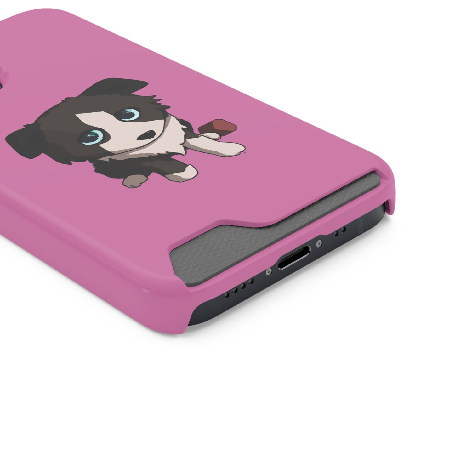 iPhone 13 and Samsung S21, S22 Cases with Card Holder Ft. Cute Pup