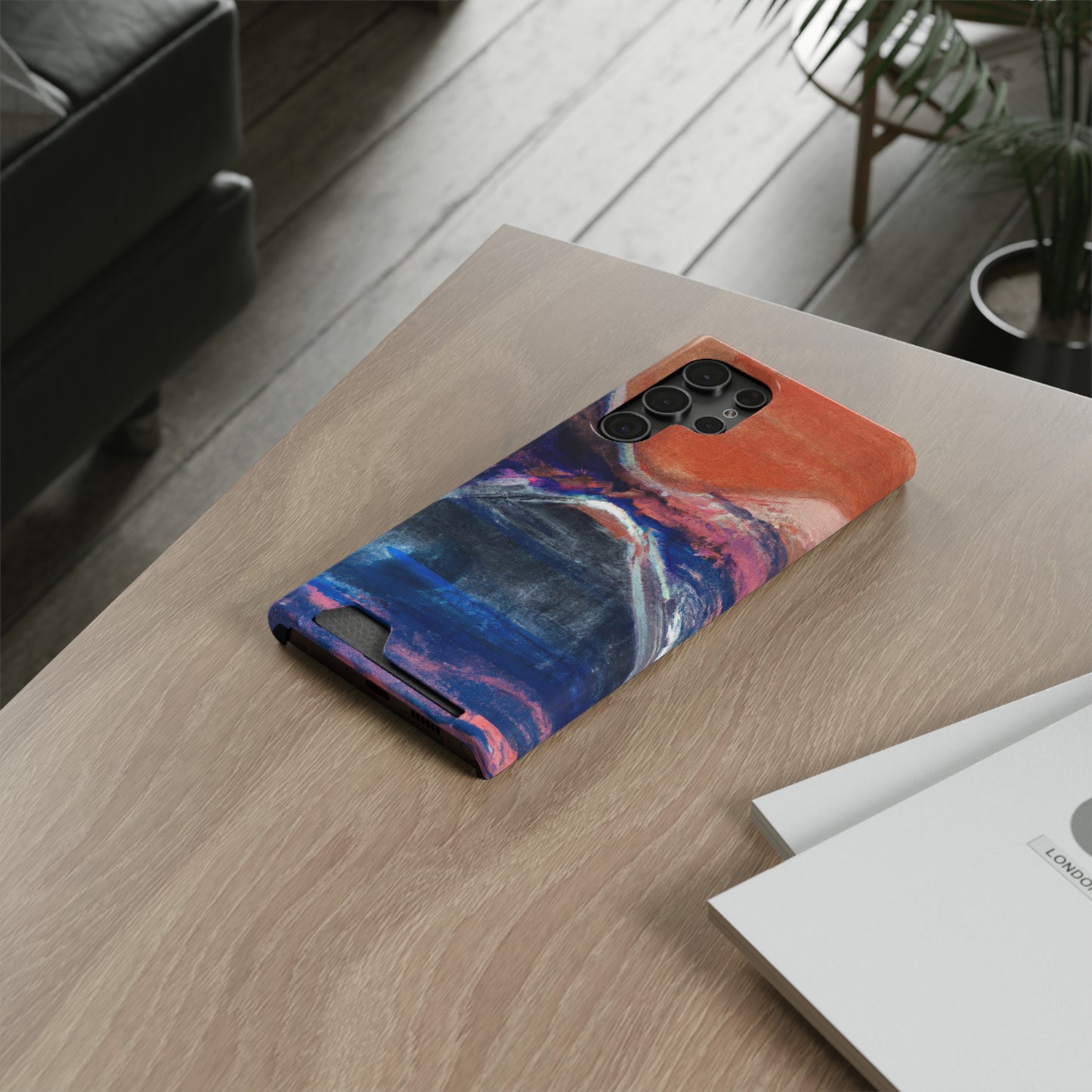 iPhone 13 and Samsung S21, S22 Cases with Card Holder Ft. XRP Sunset