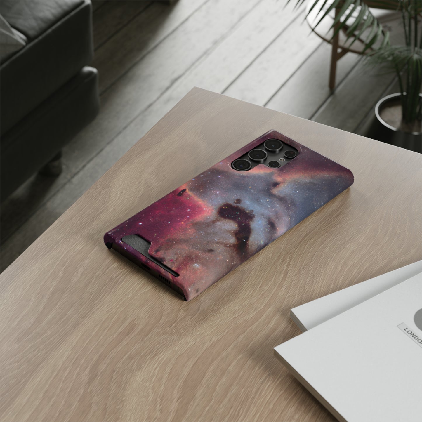 iPhone 13 and Samsung S21, S22 Cases with Card Holder Ft. Nebula