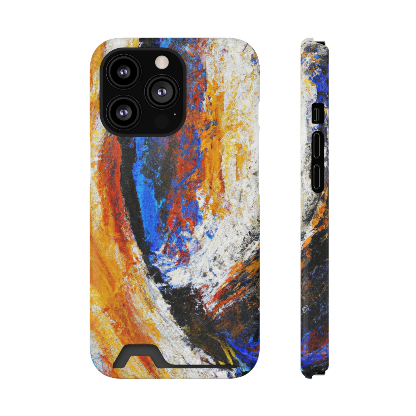 iPhone 13 and Samsung S21, S22 Cases with Card Holder Ft. Abstract Sand Wave