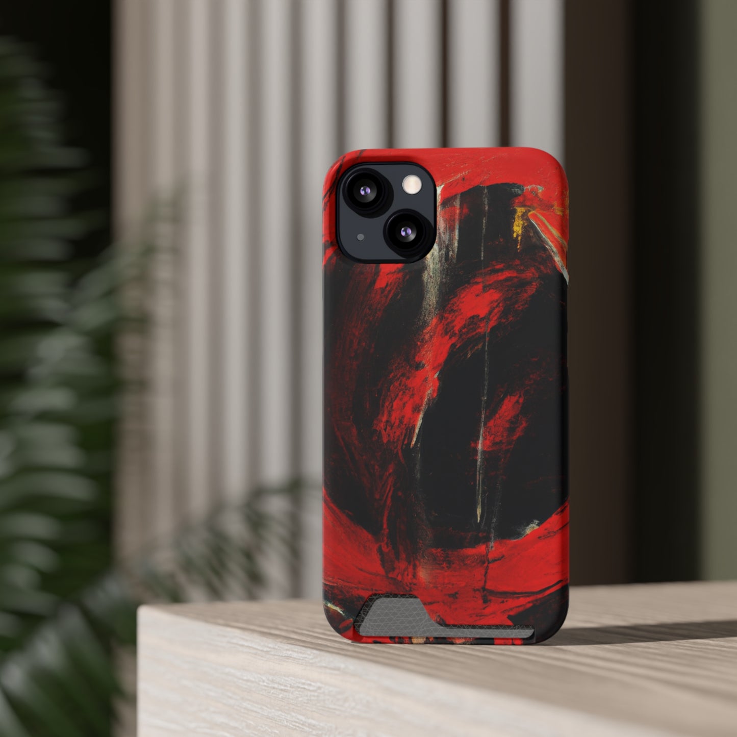 iPhone 13 and Samsung S21, S22 Cases with Card Holder Ft. Abstract Zero