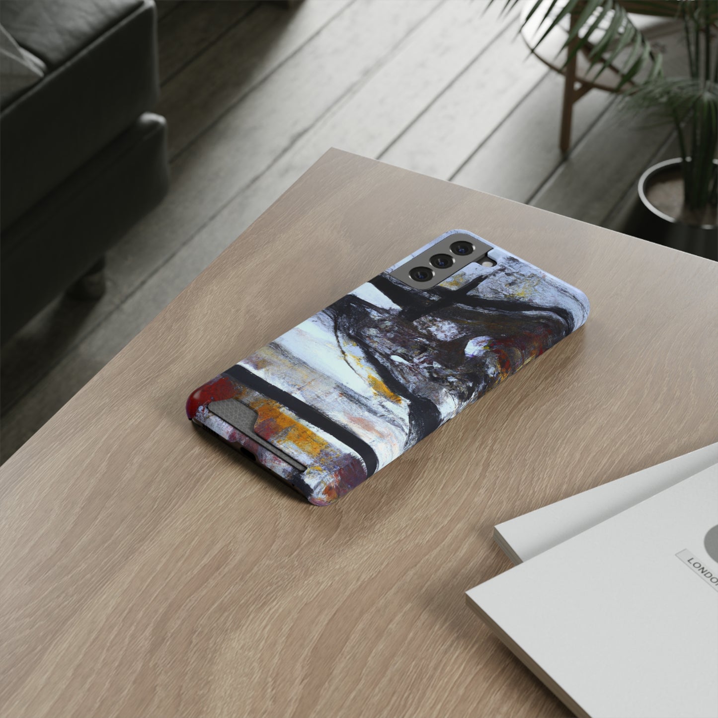 iPhone 13 and Samsung S21, S22 Cases with Card Holder Ft. Mirror Island