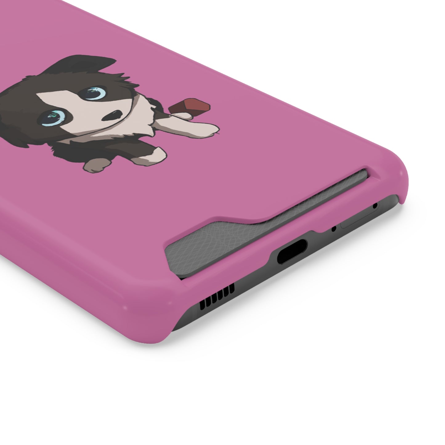 iPhone 13 and Samsung S21, S22 Cases with Card Holder Ft. Cute Pup