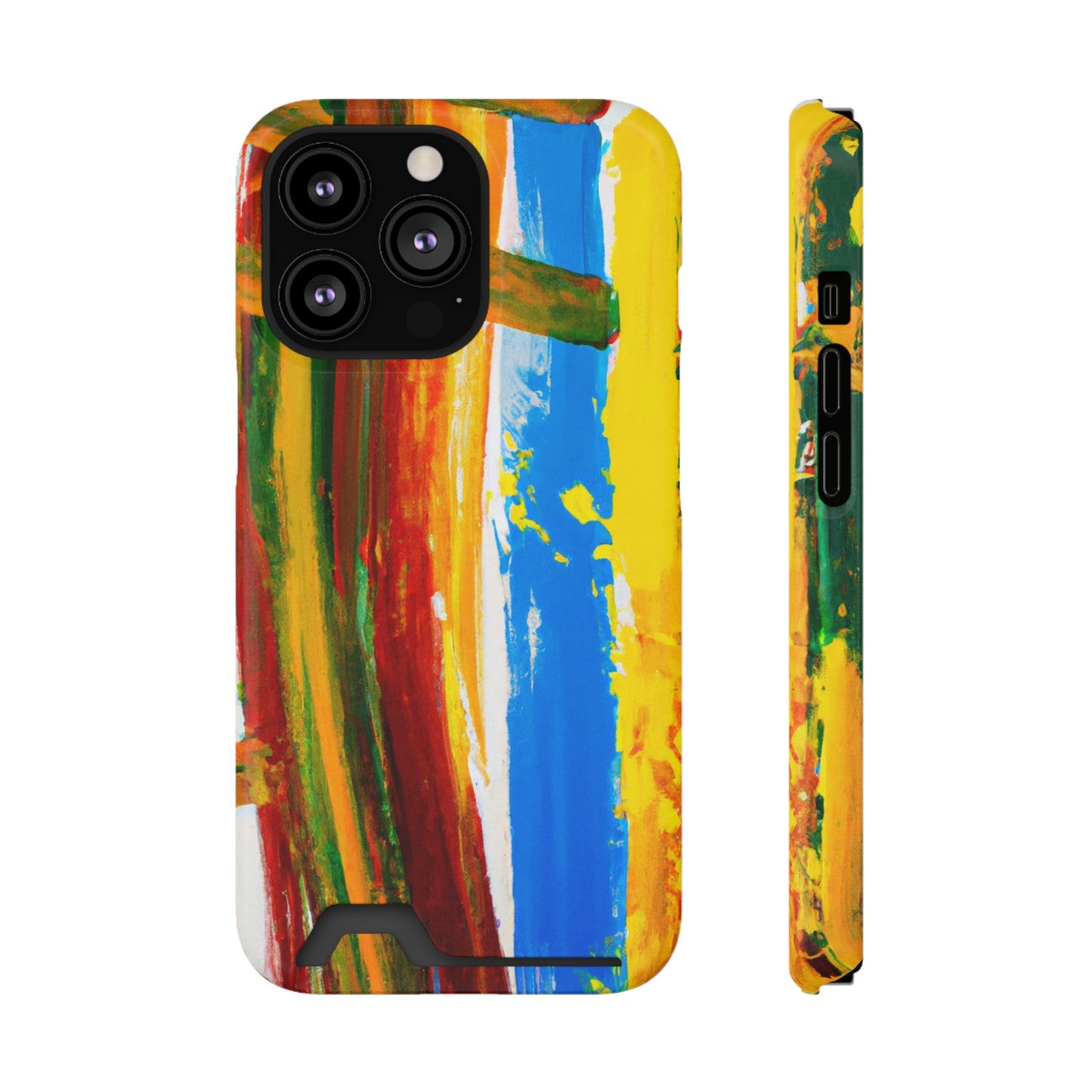 iPhone and Samsung Cases with Card Holder Ft. Abstract Boat