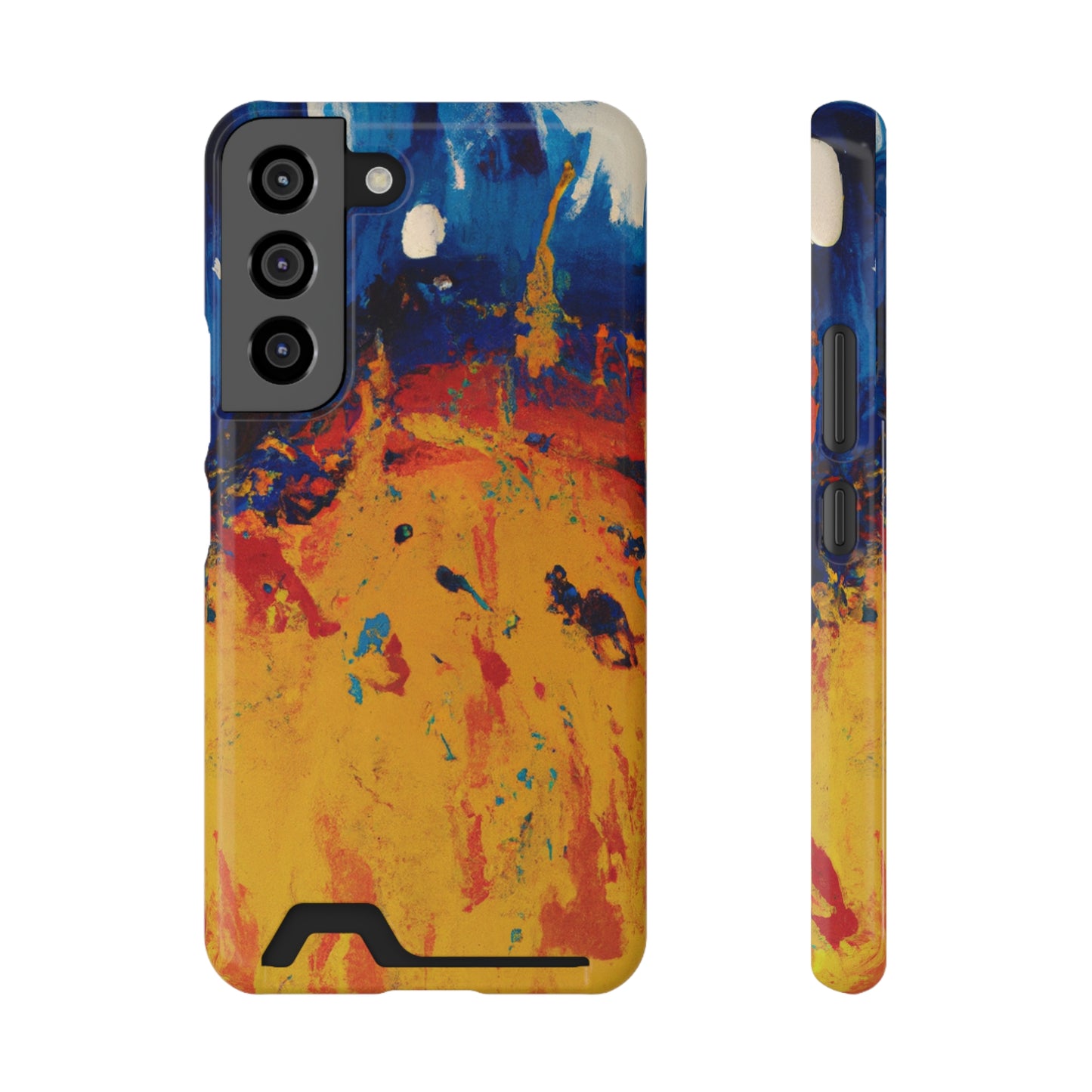 iPhone 13 and Samsung S21, S22 Cases with Card Holder Ft. Abstract Sun