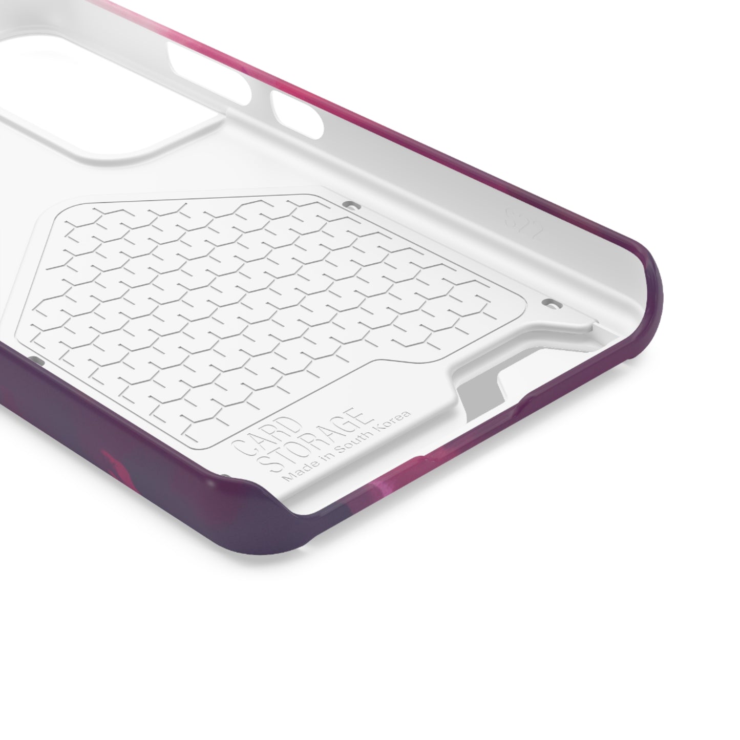 iPhone 13 and Samsung S21, S22 Cases with Card Holder Ft. Abstract Pink Sky