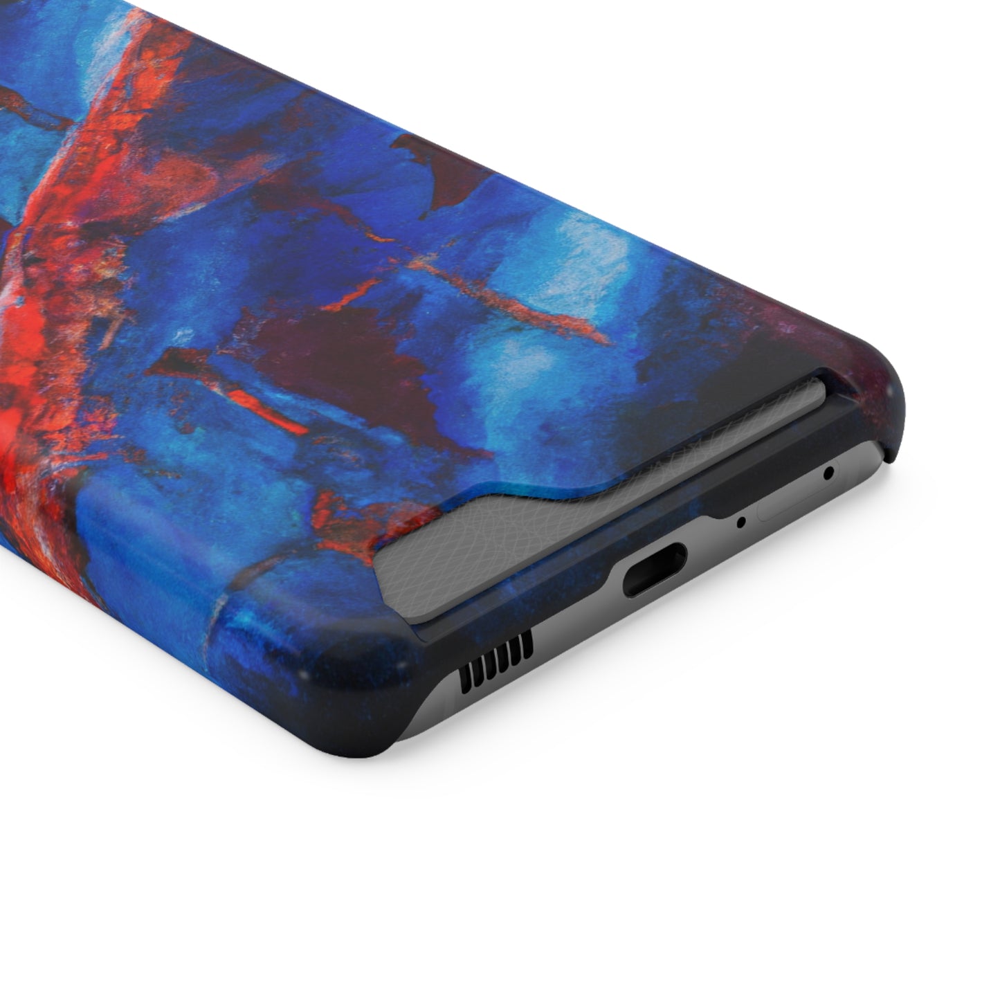 iPhone 13 and Samsung S21, S22 Cases with Card Holder Ft. Red Slash
