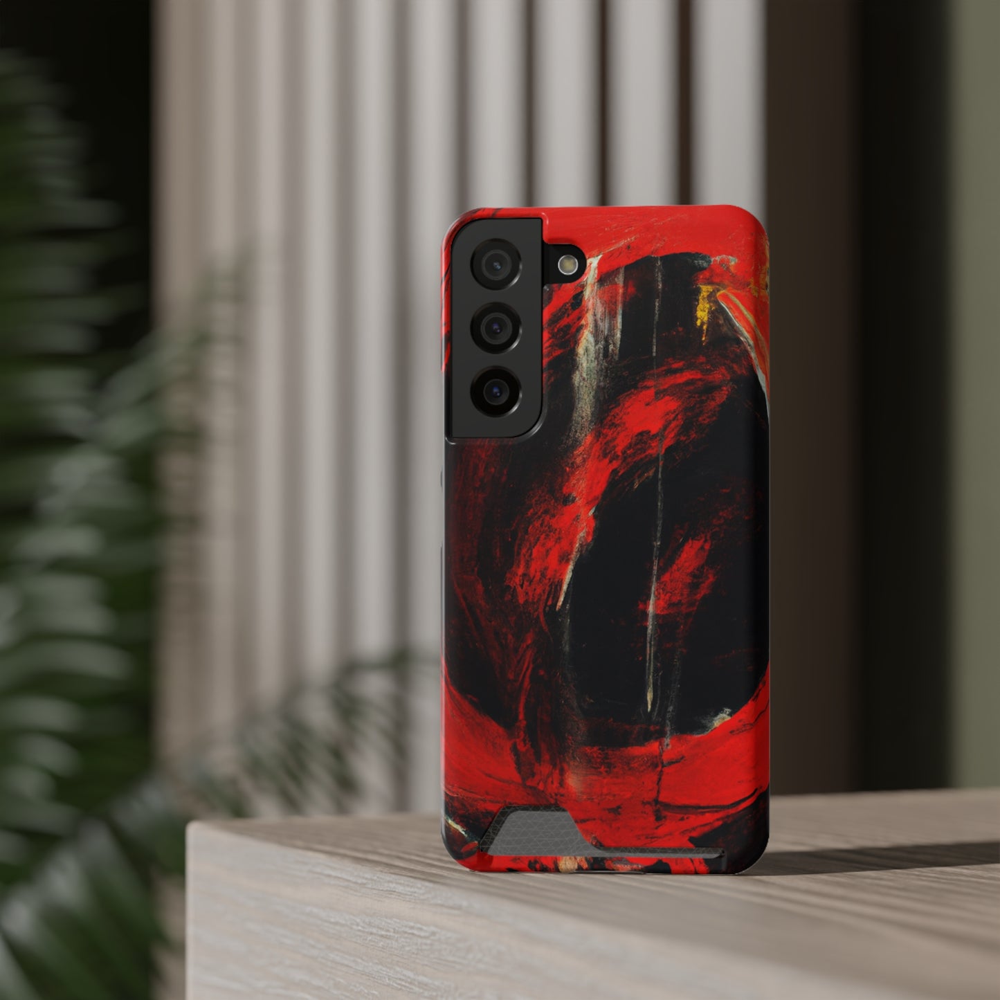 iPhone 13 and Samsung S21, S22 Cases with Card Holder Ft. Abstract Zero