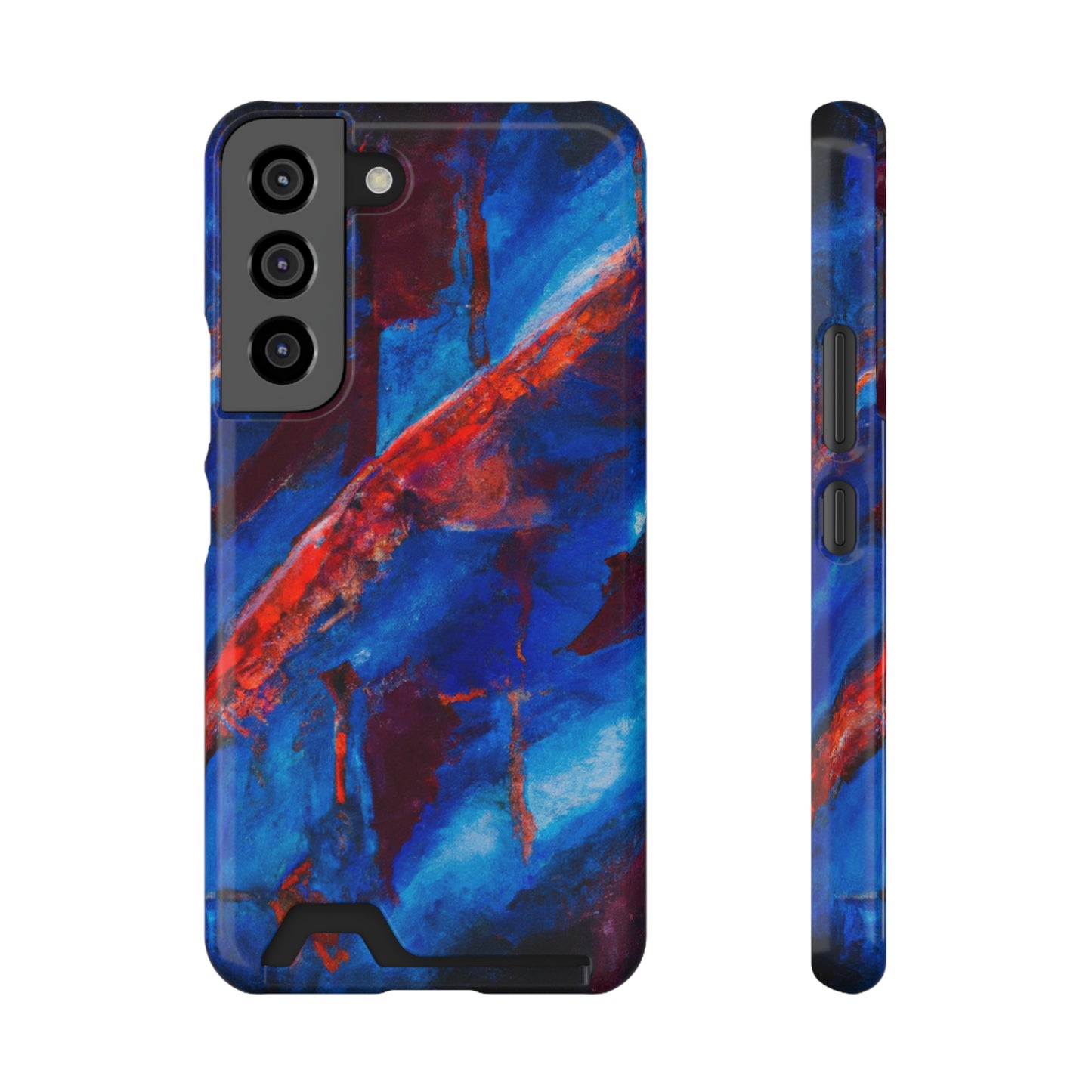 iPhone 13 and Samsung S21, S22 Cases with Card Holder Ft. Red Slash