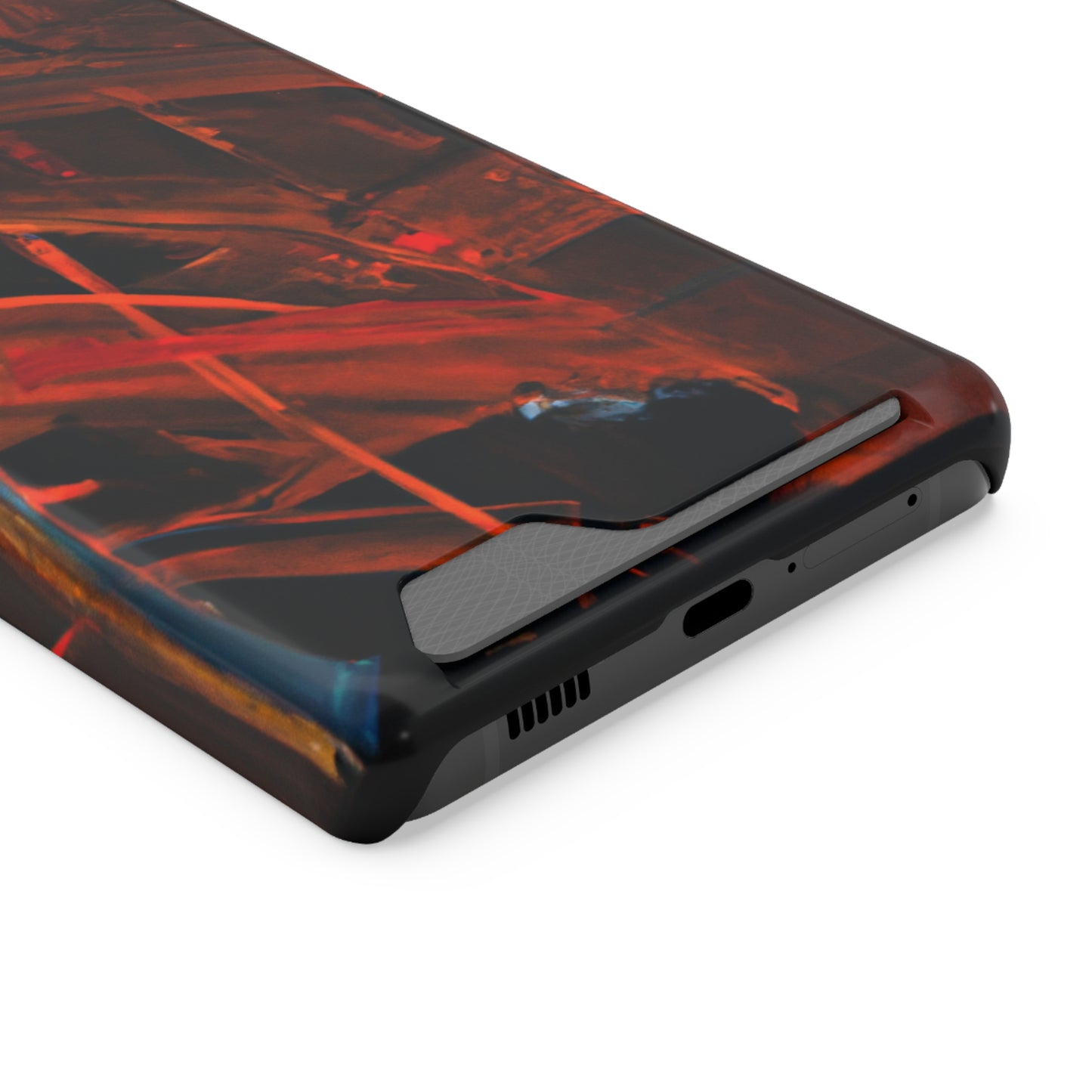 iPhone 13 and Samsung S21, S22 Cases with Card Holder Ft. Red Swipes