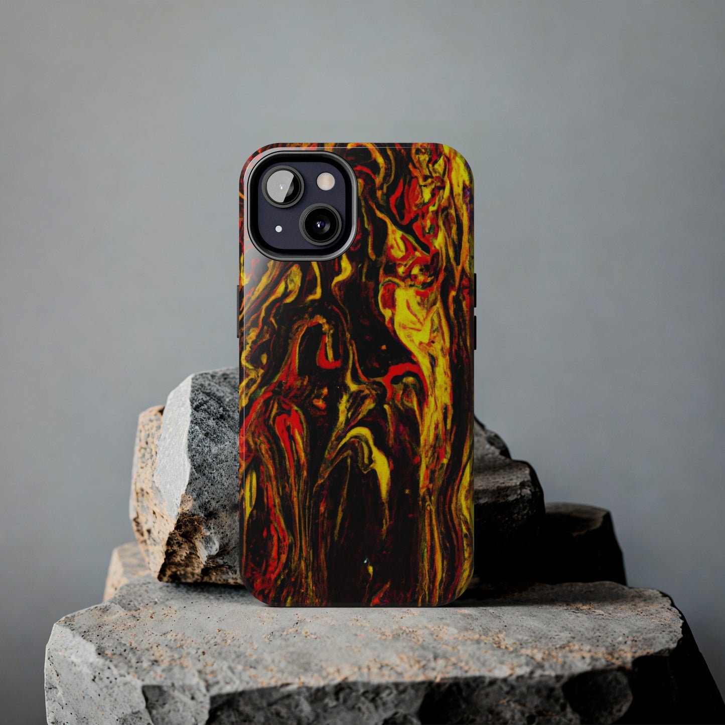 Tough Apple iPhone Case Ft. Abstract Black and Yellow