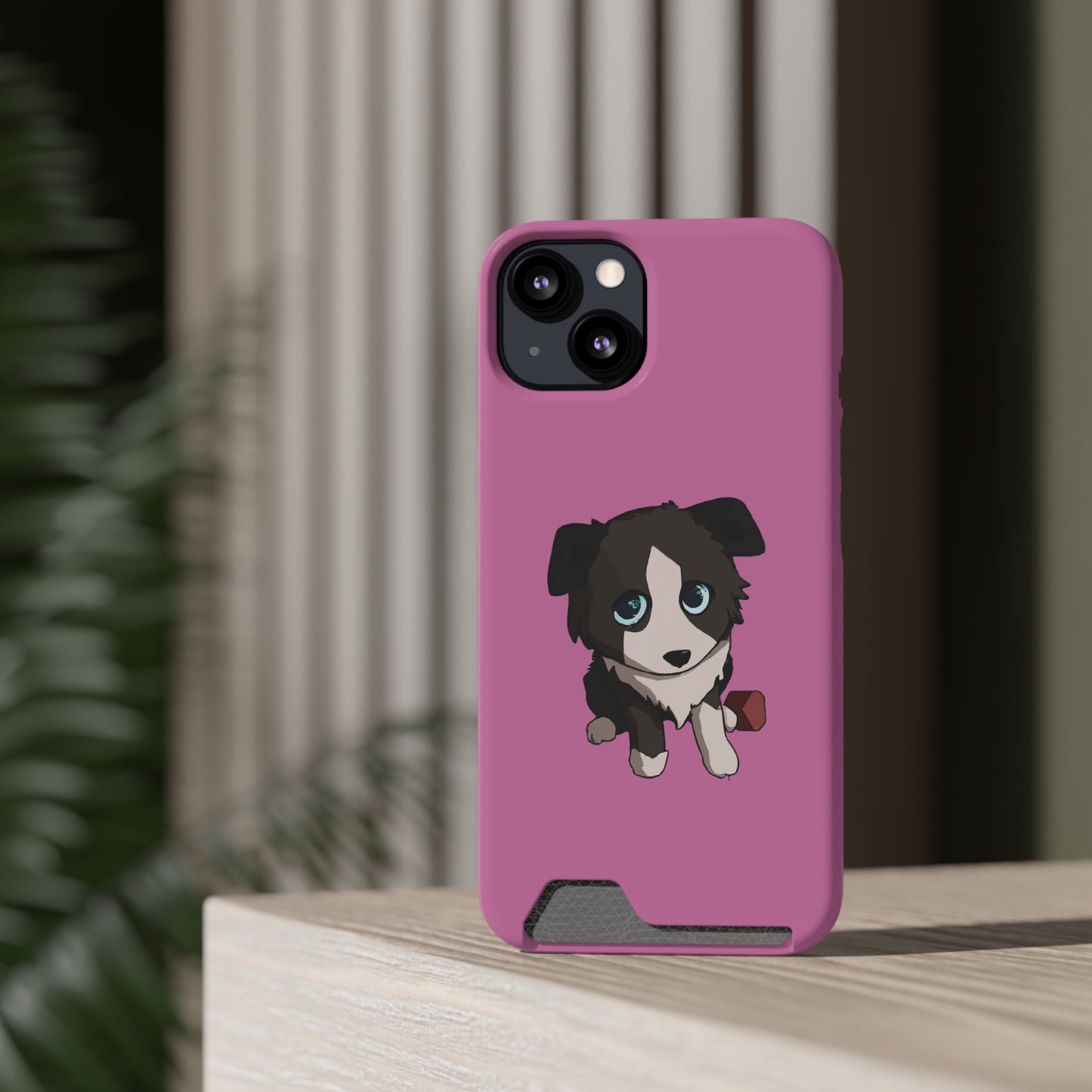 iPhone 13 and Samsung S21, S22 Cases with Card Holder Ft. Cute Pup