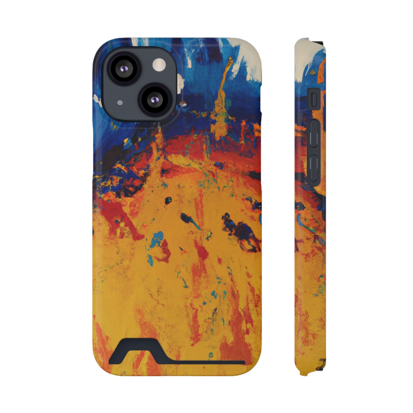 iPhone 13 and Samsung S21, S22 Cases with Card Holder Ft. Abstract Sun