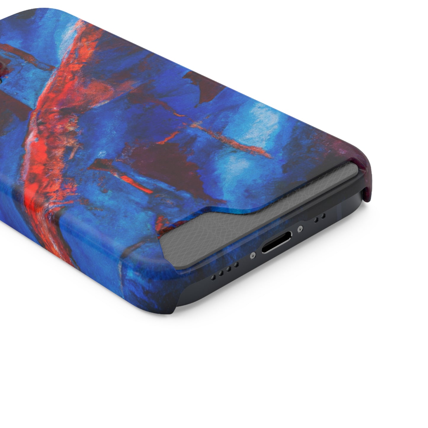 iPhone 13 and Samsung S21, S22 Cases with Card Holder Ft. Red Slash