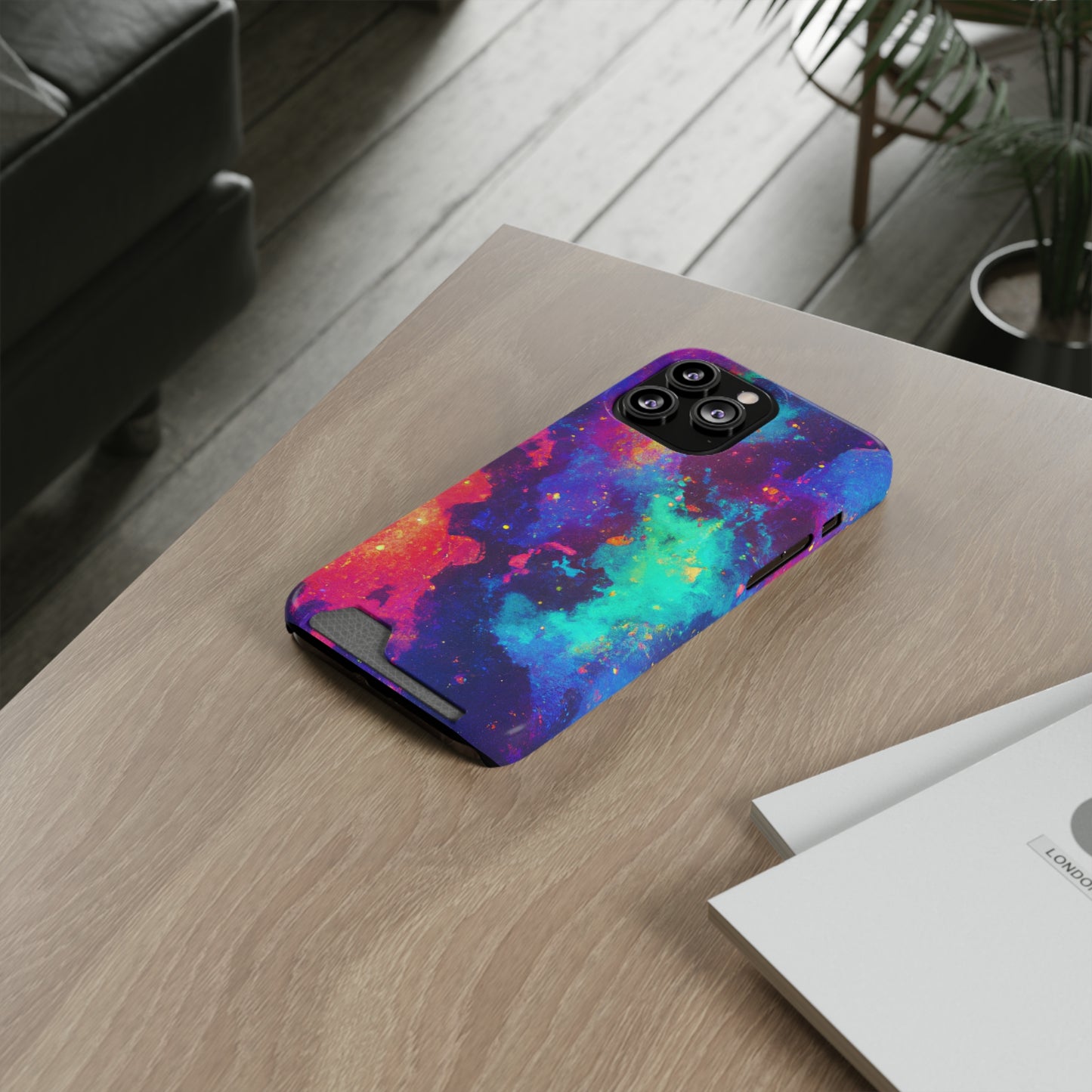 iPhone and Samsung Cases with Card Holder Ft. Abstract Space