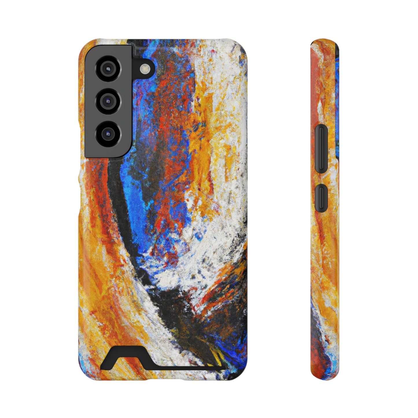 iPhone 13 and Samsung S21, S22 Cases with Card Holder Ft. Abstract Sand Wave
