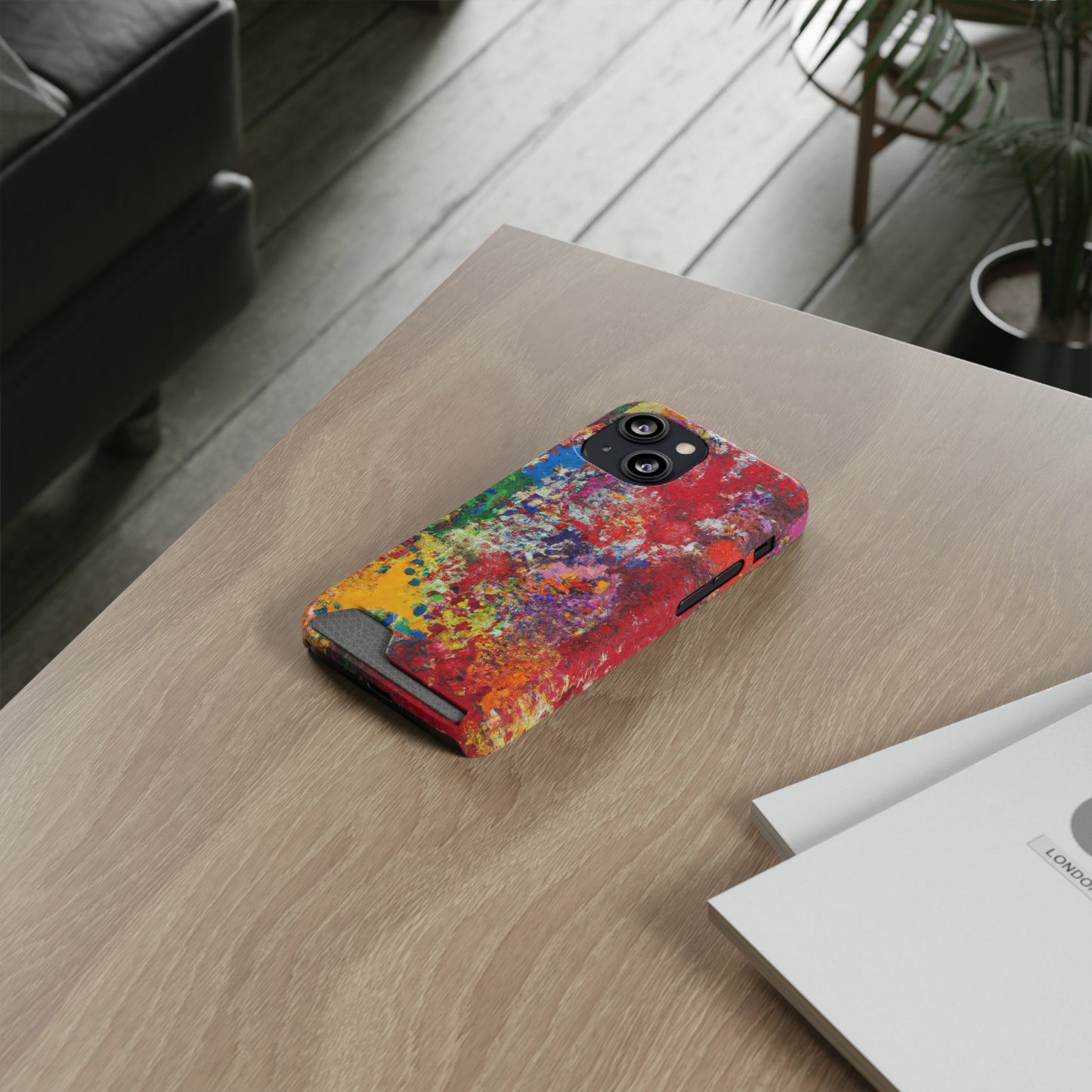 iPhone 13 and Samsung S21, S22 Cases with Card Holder Ft. Detailed Splats