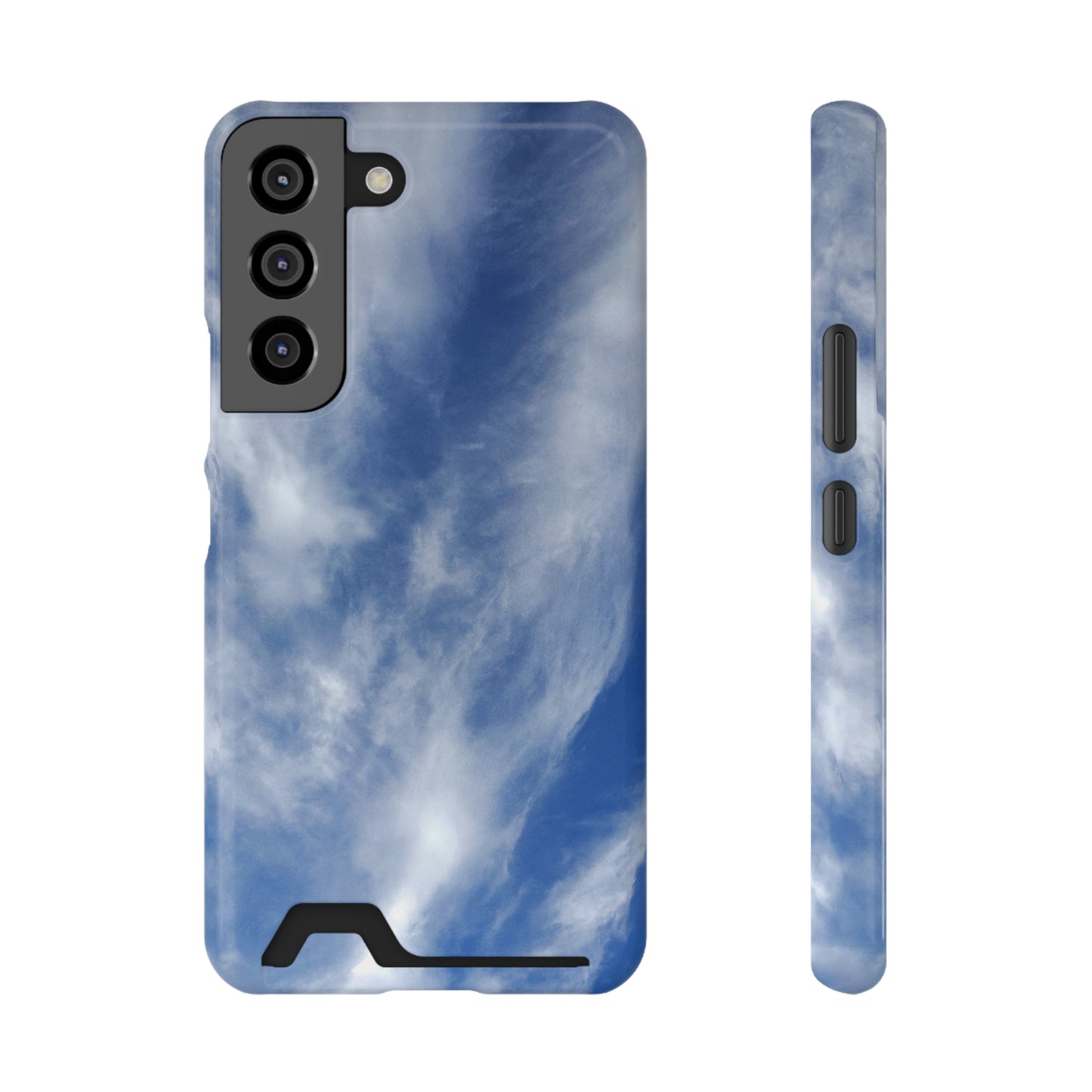 iPhone 13 and Samsung S21, S22 Cases with Card Holder Ft. Clouds