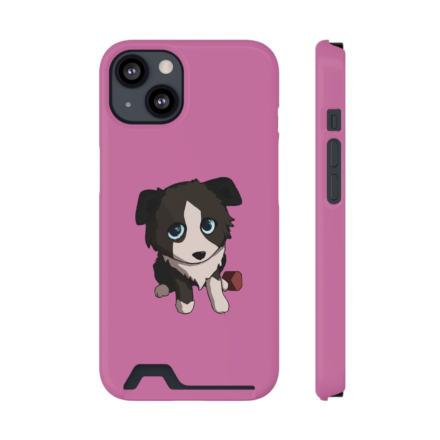 iPhone 13 and Samsung S21, S22 Cases with Card Holder Ft. Cute Pup