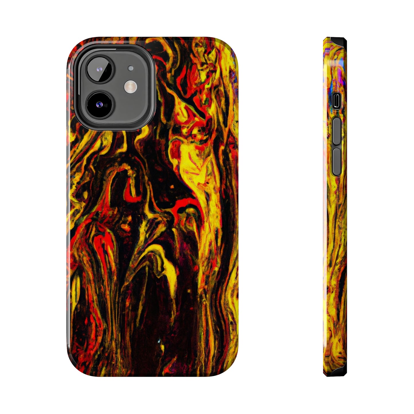 Tough Apple iPhone Case Ft. Abstract Black and Yellow