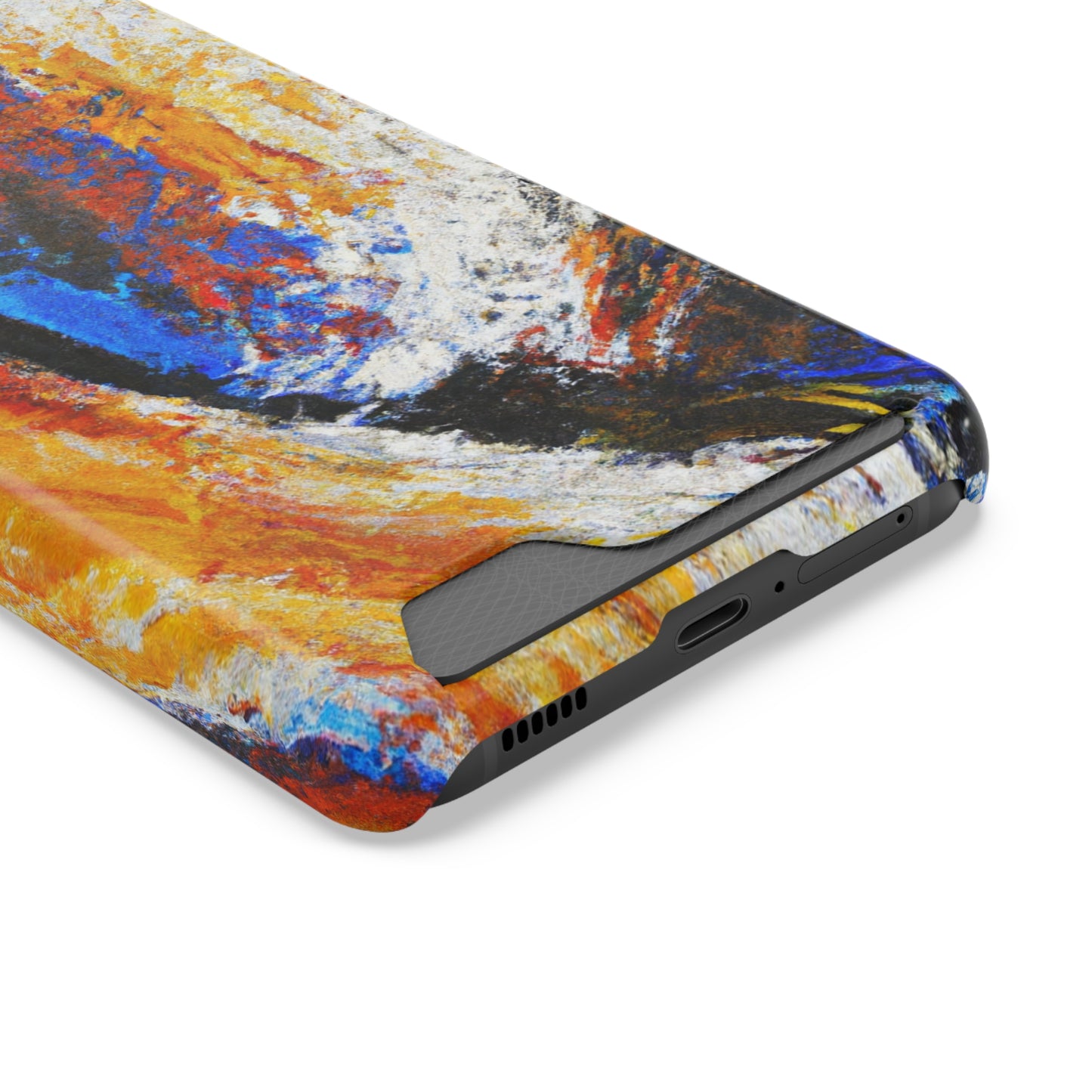 iPhone 13 and Samsung S21, S22 Cases with Card Holder Ft. Abstract Sand Wave