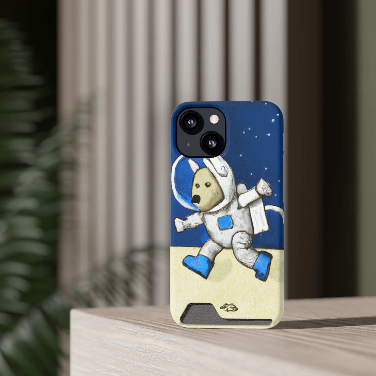 iPhone 13 and Samsung S21, S22 Cases with Card Holder Ft. Moon Doge