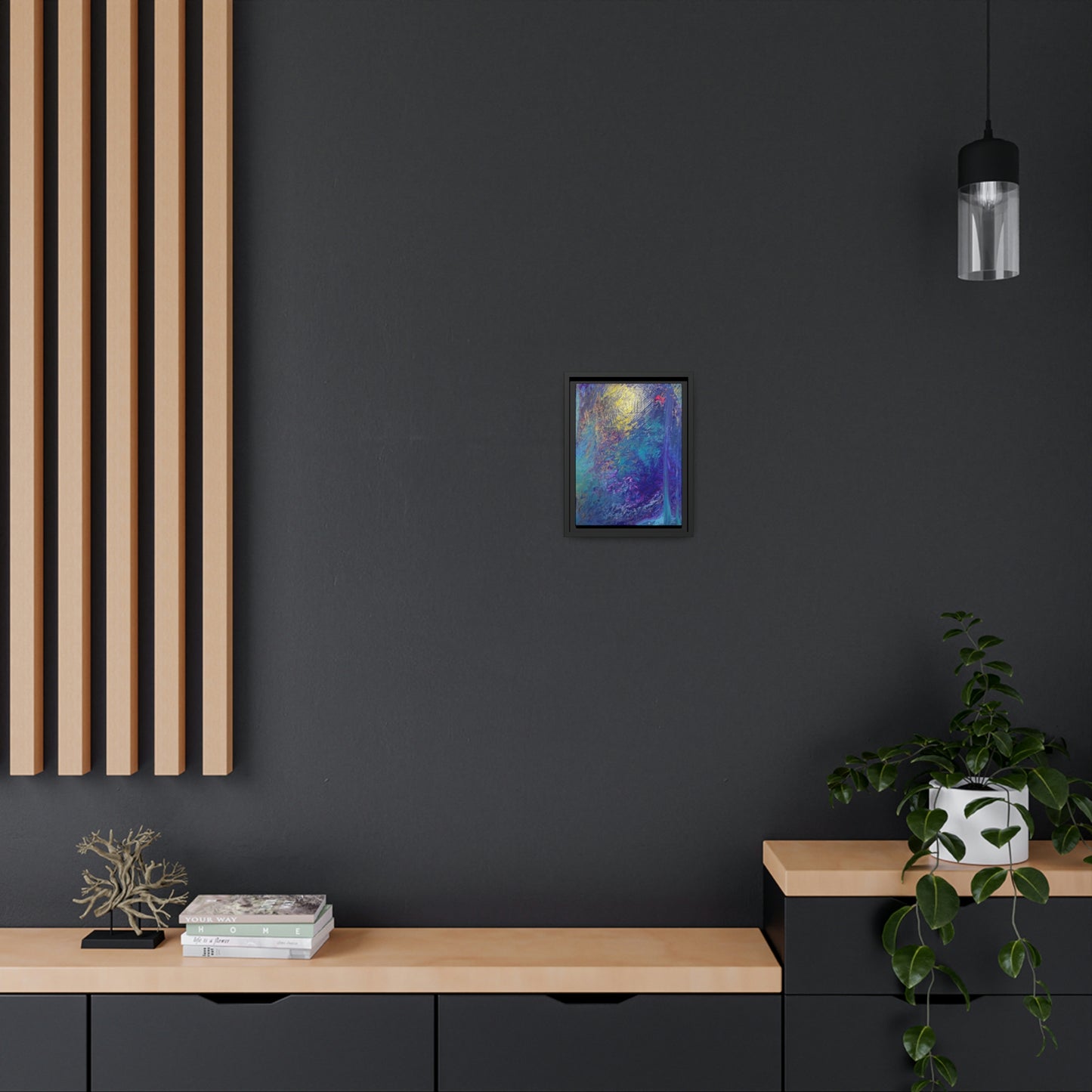 Canvas: Abstract Acrylic Blue Waterfall