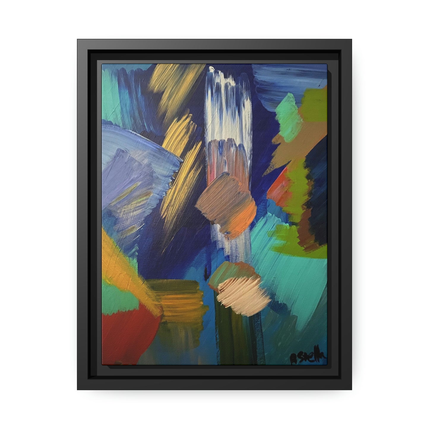 Canvas: Abstract Acrylic Blue