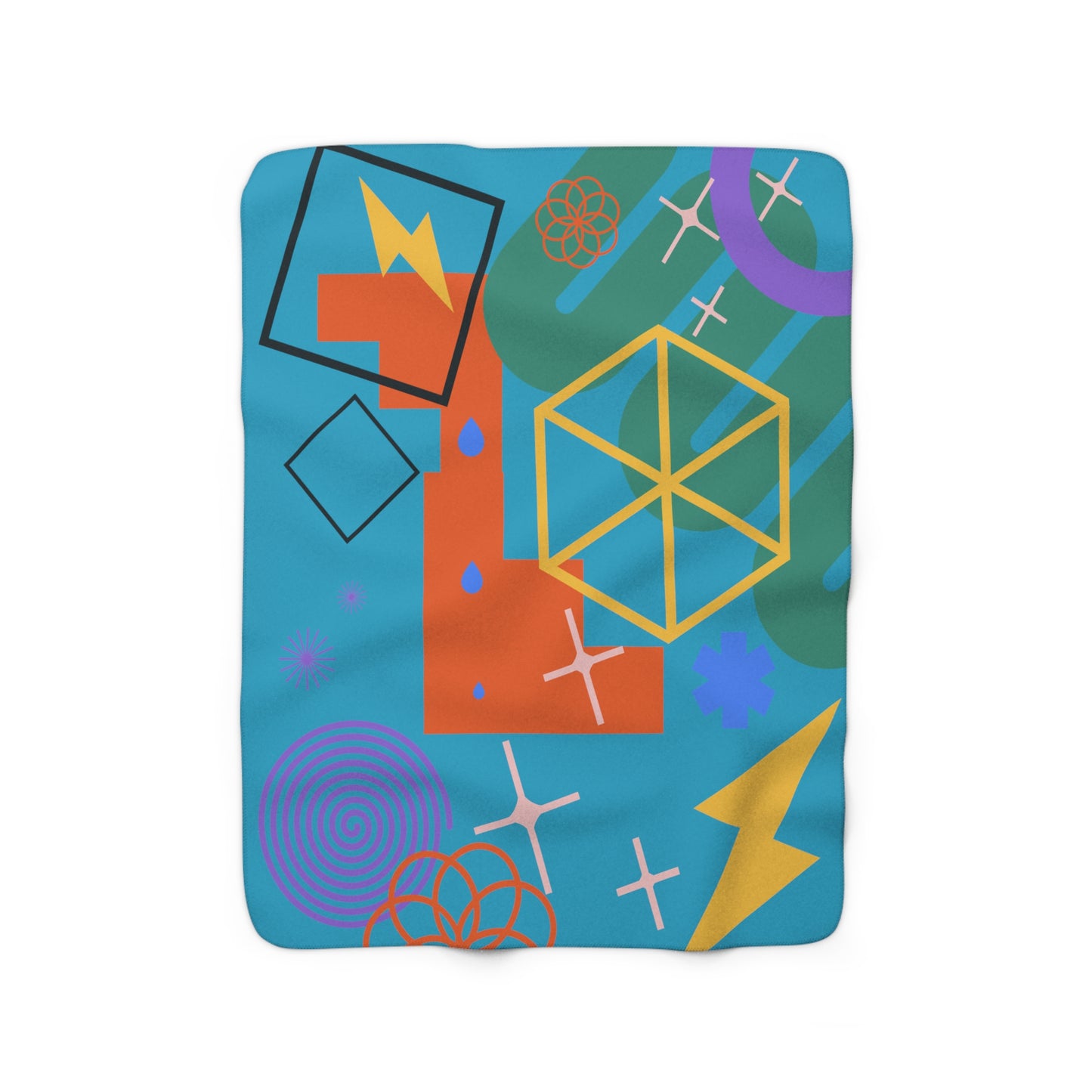 "Life is Shapes" Sherpa Fleece Blanket by @NeoSprinkles