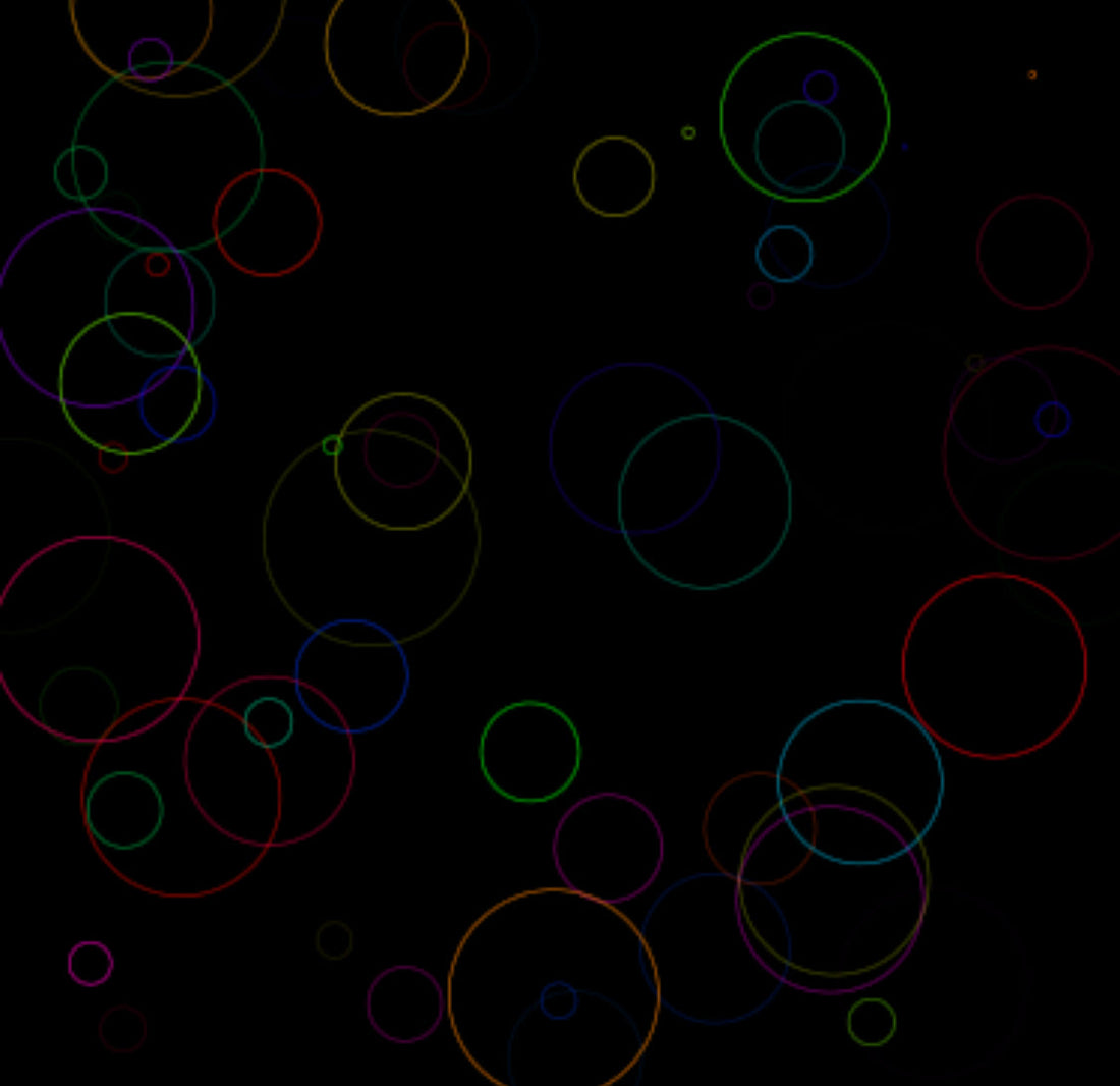 Neon bubbles on black background