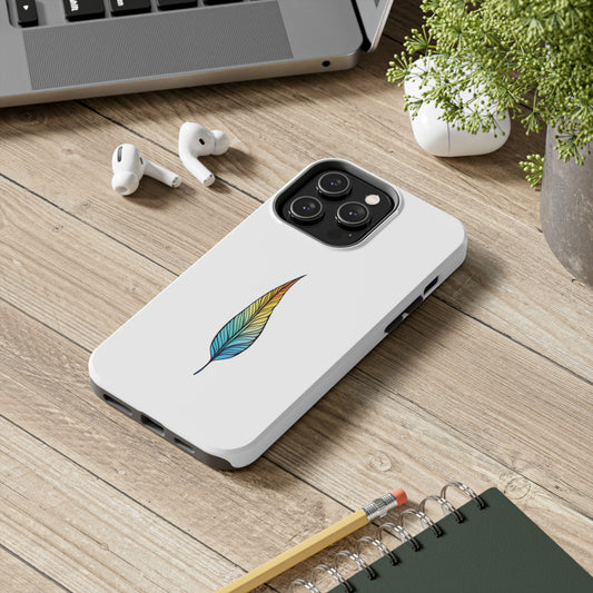 Strong Apple iPhone White Case Ft. Single Feather