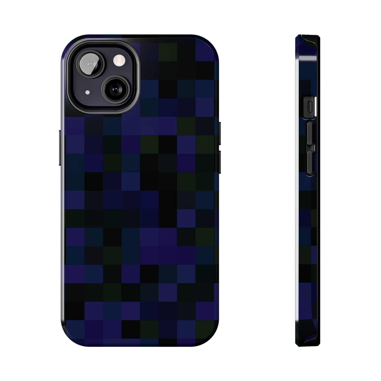 Strong Apple iPhone Case Ft. Dark Blue Pixels