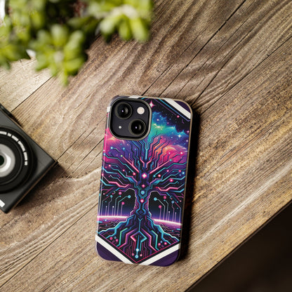 ToughDrop Apple iPhone Case Ft. Cyberpunk Nebula Tree