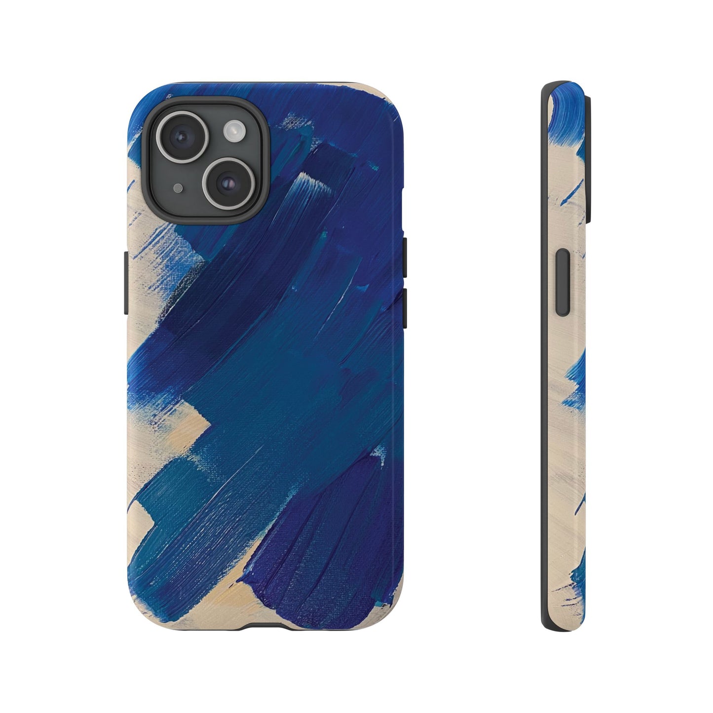 Tough Phone Case Ft. Blue and White Acrylic Large Strokes