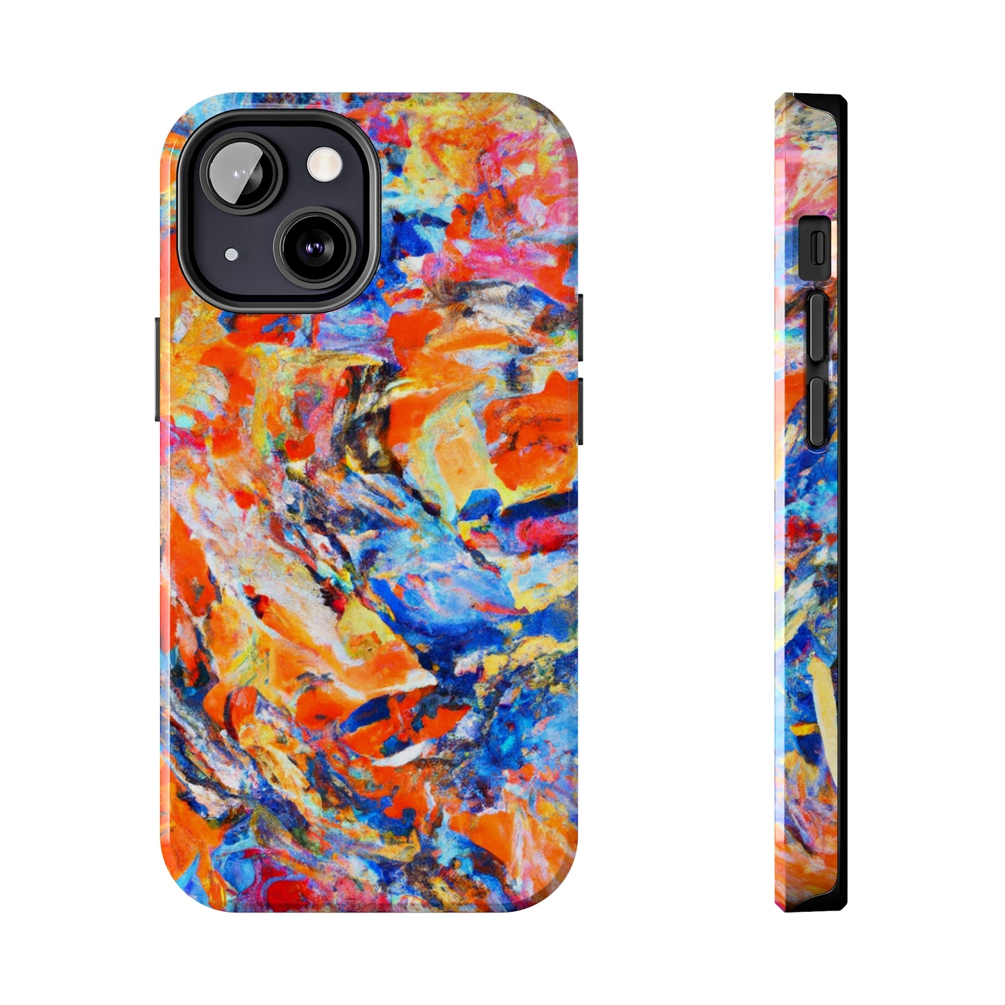 Tough Apple iPhone Case Ft. Abstract Blue and Orange