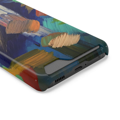 iPhone 13 and Samsung S21, S22 Cases with Card Holder Ft. Abstract Blue