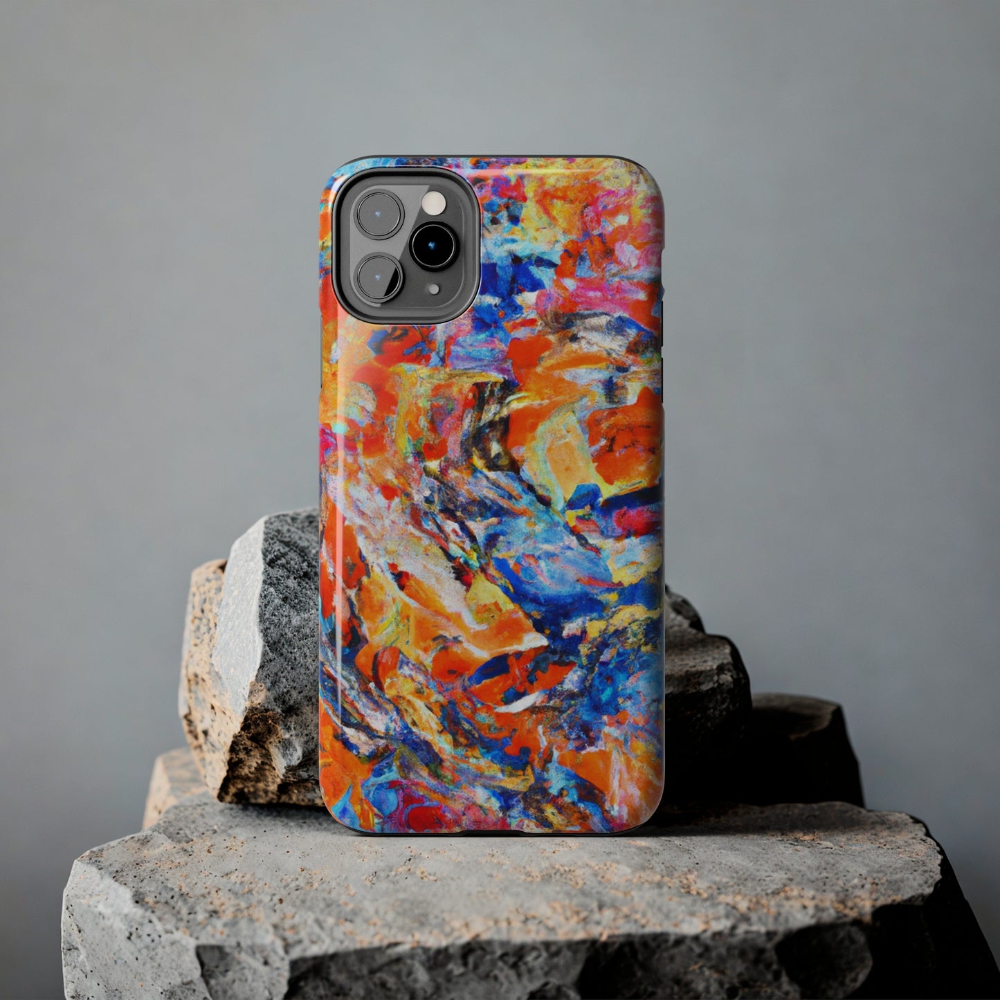 Tough Apple iPhone Case Ft. Abstract Blue and Orange