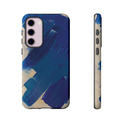 Tough Phone Case Ft. Blue and White Acrylic Large Strokes