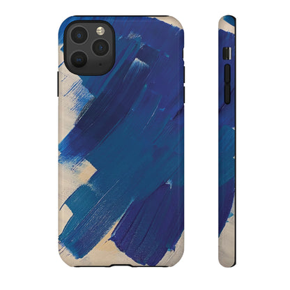 Tough Phone Case Ft. Blue and White Acrylic Large Strokes