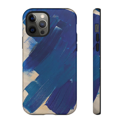 Tough Phone Case Ft. Blue and White Acrylic Large Strokes