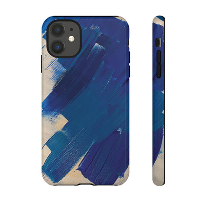 Tough Phone Case Ft. Blue and White Acrylic Large Strokes