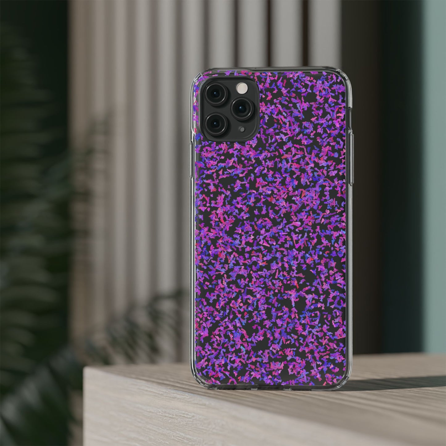 Clear iPhone and Android Cases Ft. Purple Leaves