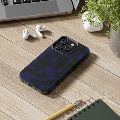 Strong Apple iPhone Case Ft. Dark Blue Pixels