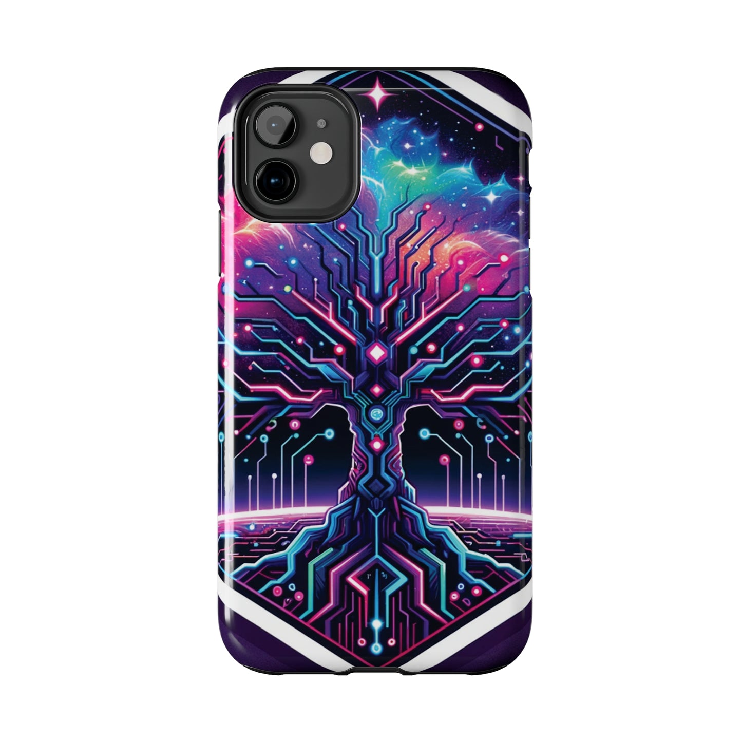 ToughDrop Apple iPhone Case Ft. Cyberpunk Nebula Tree